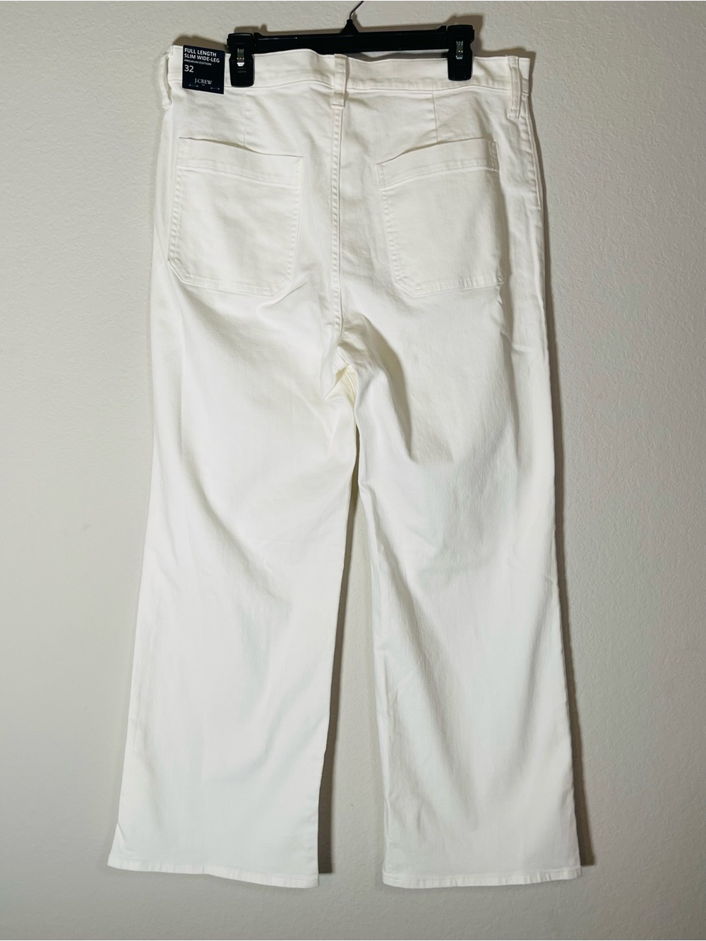 J Crew Fac NWT Slim Wide Leg Sailor Jeans Size 32 All Day Stretch Seashell White - Picture 13 of 14